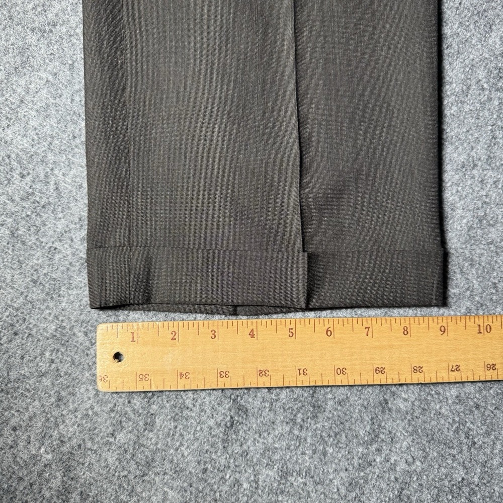 Brooks Brothers 346 Solid Dark Brown Dress Pants 100% Wool Men Fit 38x30 - Picture 13 of 14